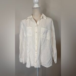 Show Me Your Mumu Linen Blend Long Sleeve Button Up Sz L